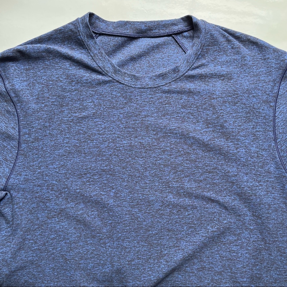 Lululemon Surge Warm Long Sleeve / Medium / Heathered Moroccan Blue Mens Run - Picture 6 of 10